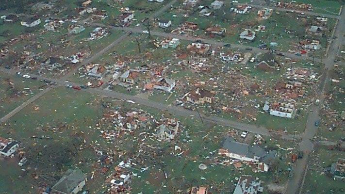 Significant destruction can be seen from the tornado in Jefferson County, Ala. (NWS Birmingham).