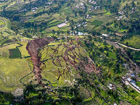 A landslide is seen in March 2018 near Cusco, Peru. (Courtesy Wikimedia Commons)