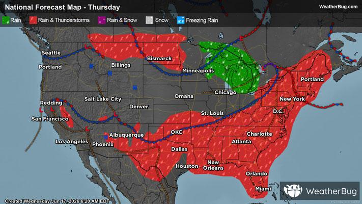 Thursday's Weather Outlook