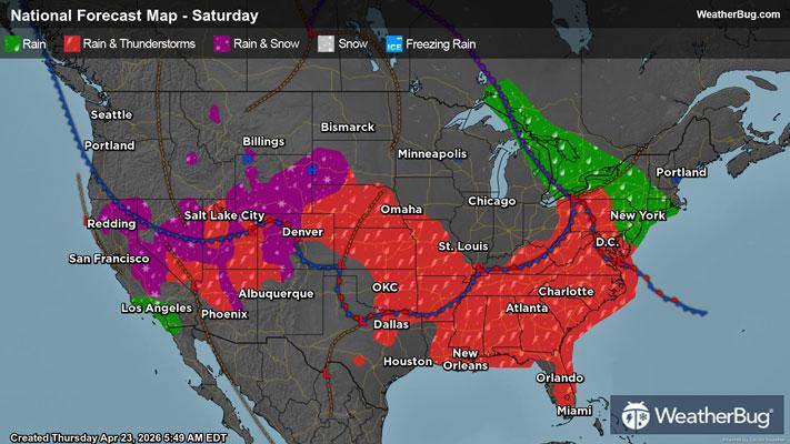Saturday's Weather Outlook