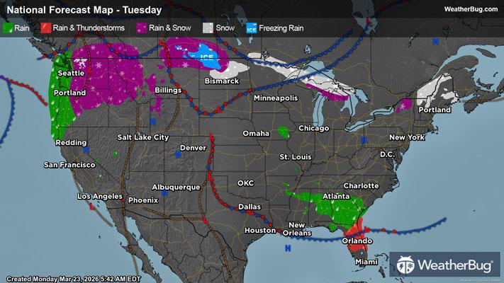 Tuesday's Weather Outlook