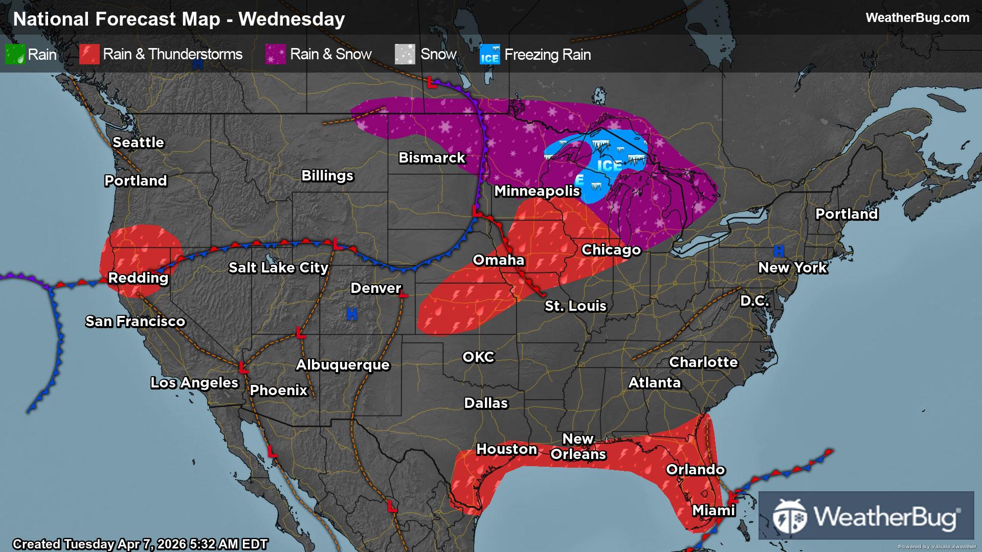 Wednesday's Weather Outlook
