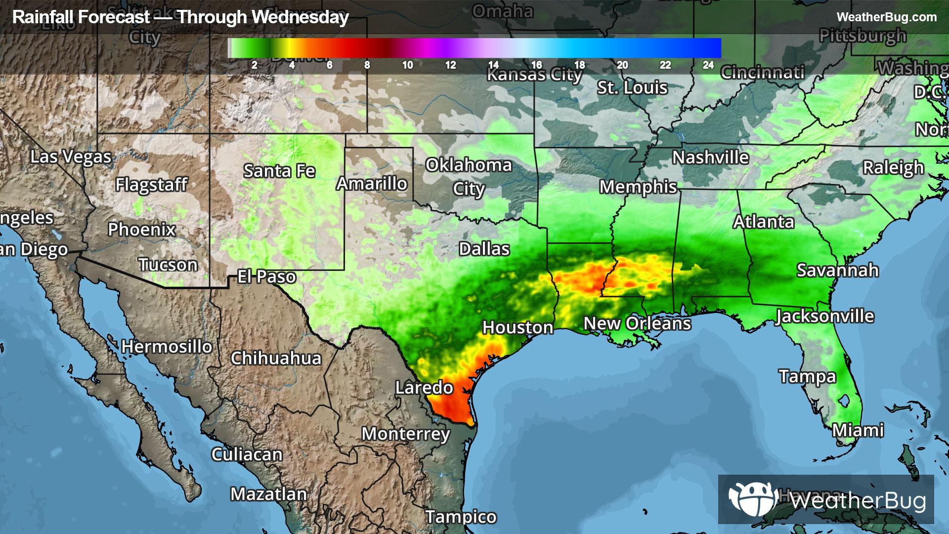 Rain Totals Through Wednesday