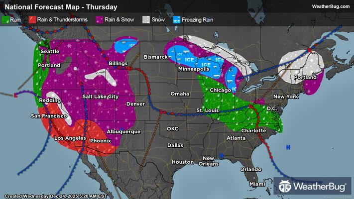 Christmas Day's Weather Outlook