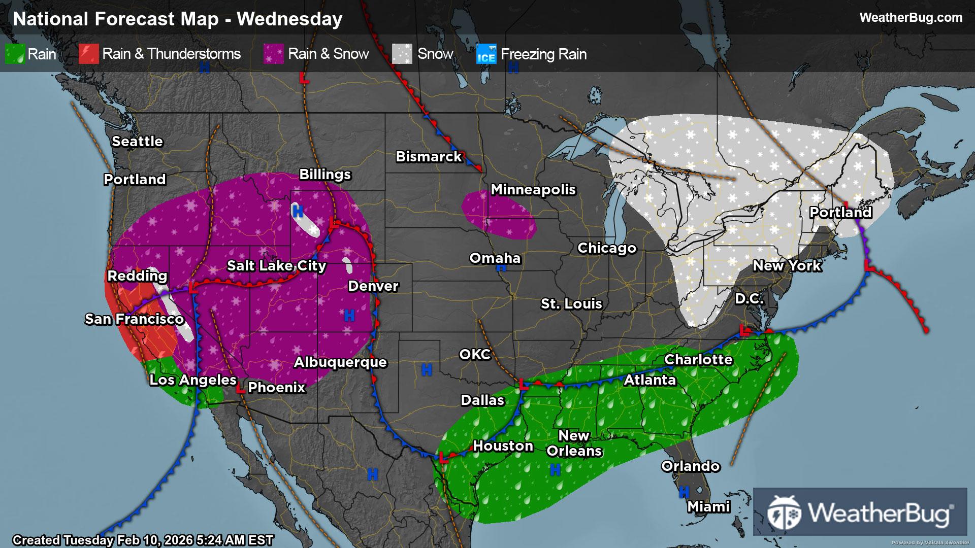 Wednesday's Weather Outlook