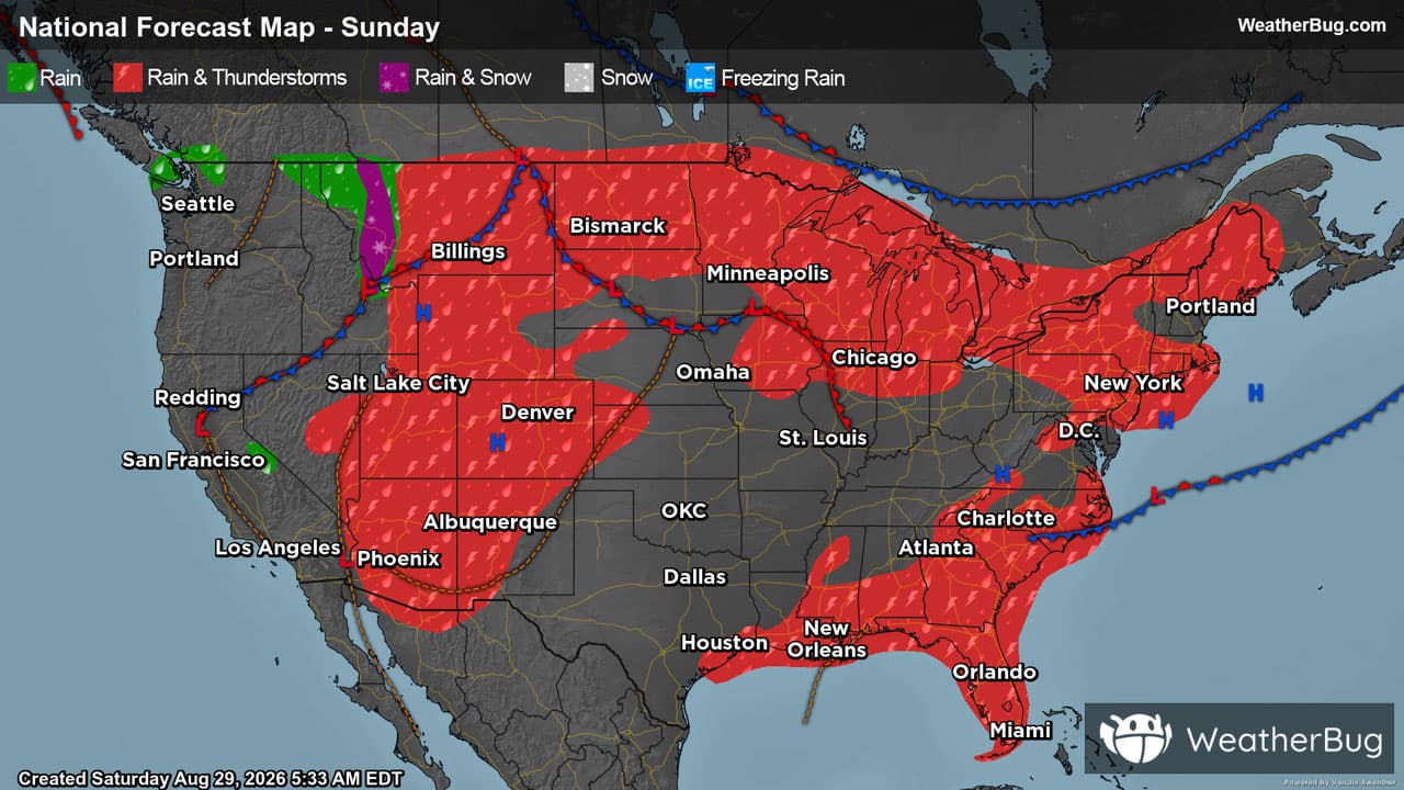 Sunday's Weather Outlook