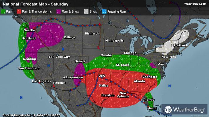 Saturday's Weather Outlook