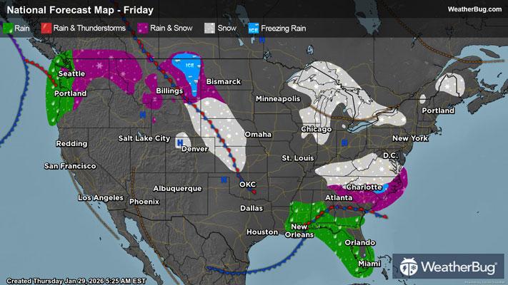 Friday's Weather Outlook