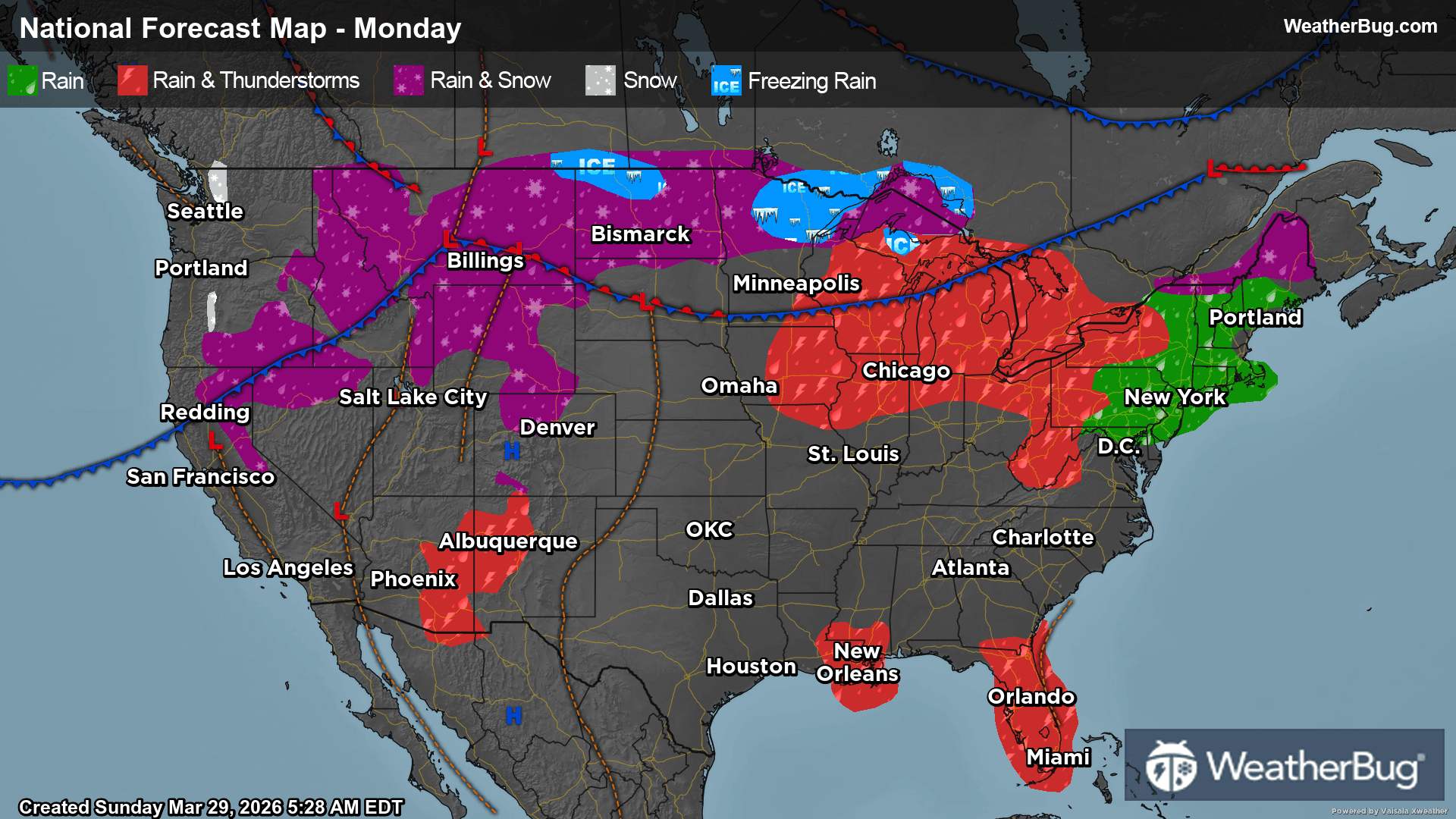 Monday's Weather Outlook
