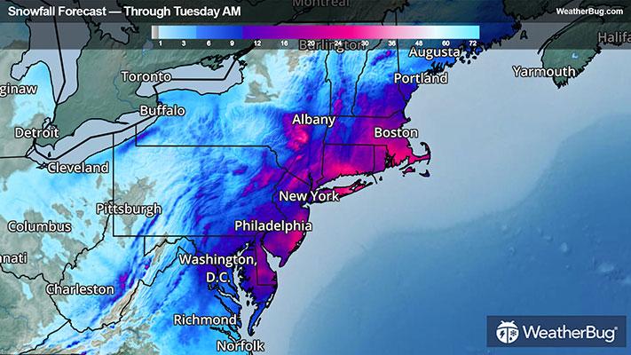 Snow Forecast through Tuesday Morning