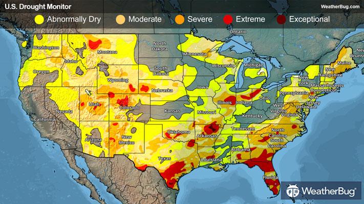 Weekly Drought Map for February 19, 2026