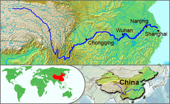 Yangtze River Map (Papayoung via Wikimedia Commons)