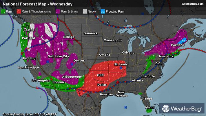 Wednesday's Weather Outlook