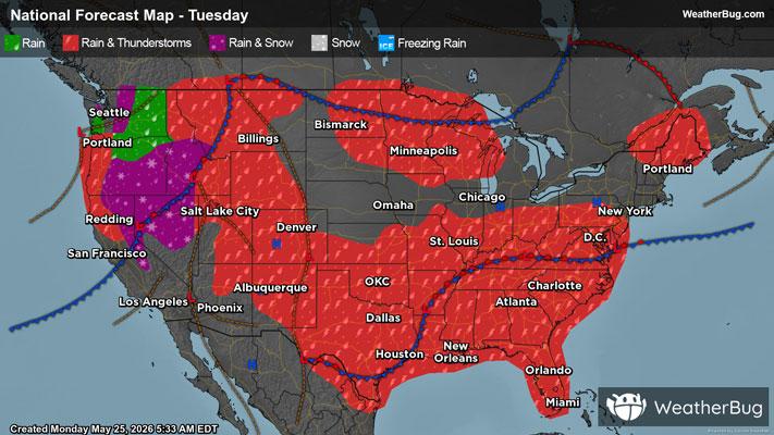 Tuesday's Weather Outlook