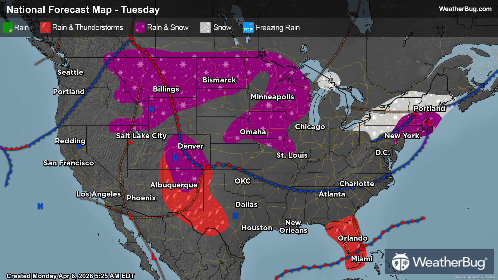Tuesday's Weather Outlook