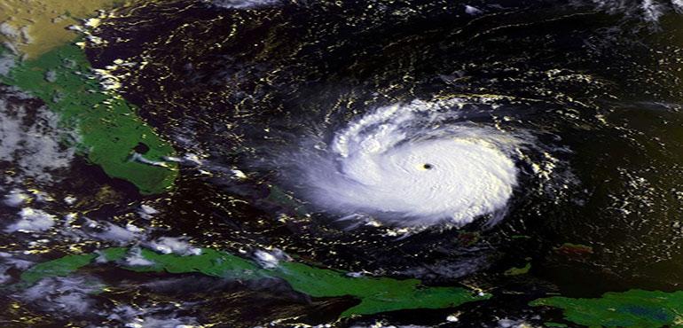 Hurricane Andrew on August 23 at approximately 1231 UTC. This image was produced from data from NOAA-12, provided by NOAA. (NOAA/Satellite and Information Service)