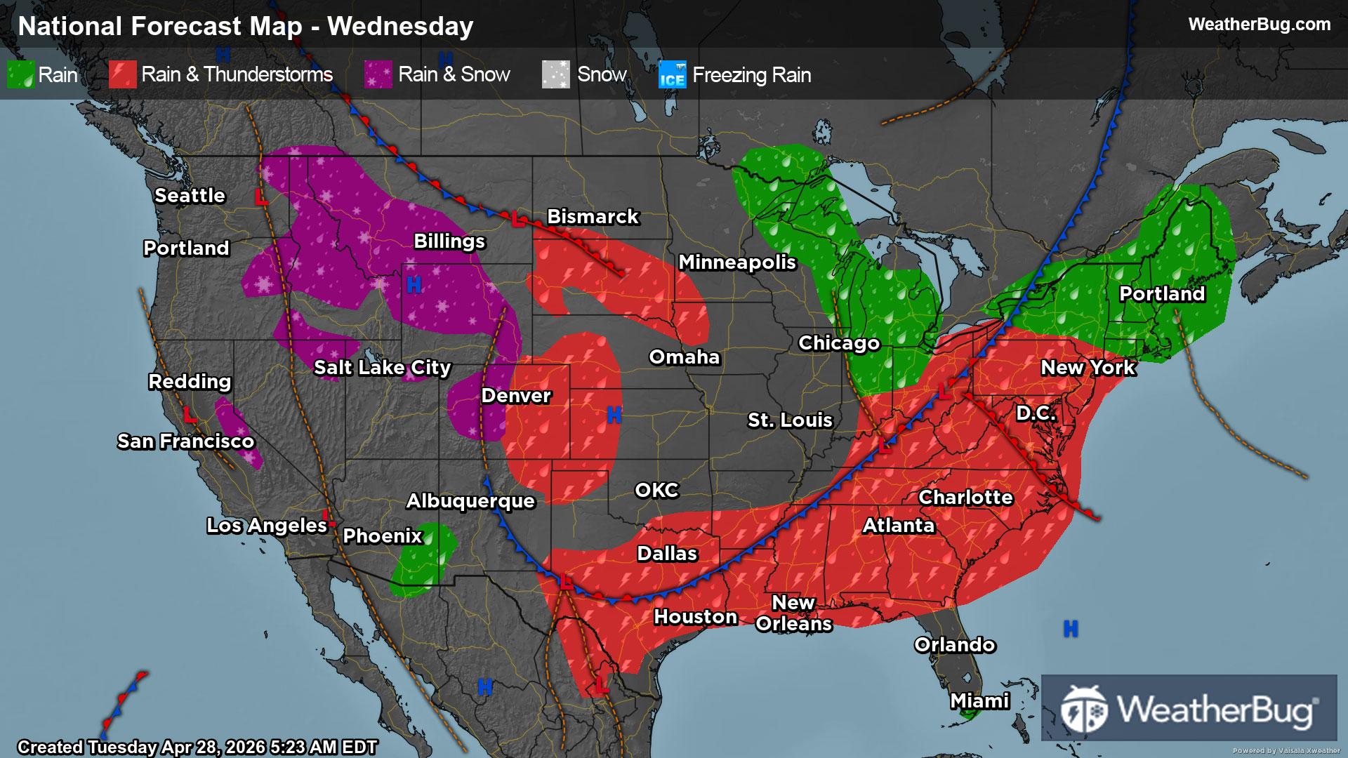 Wednesday's Weather Outlook