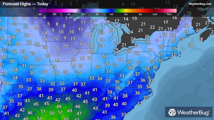 Today's High Temperatures