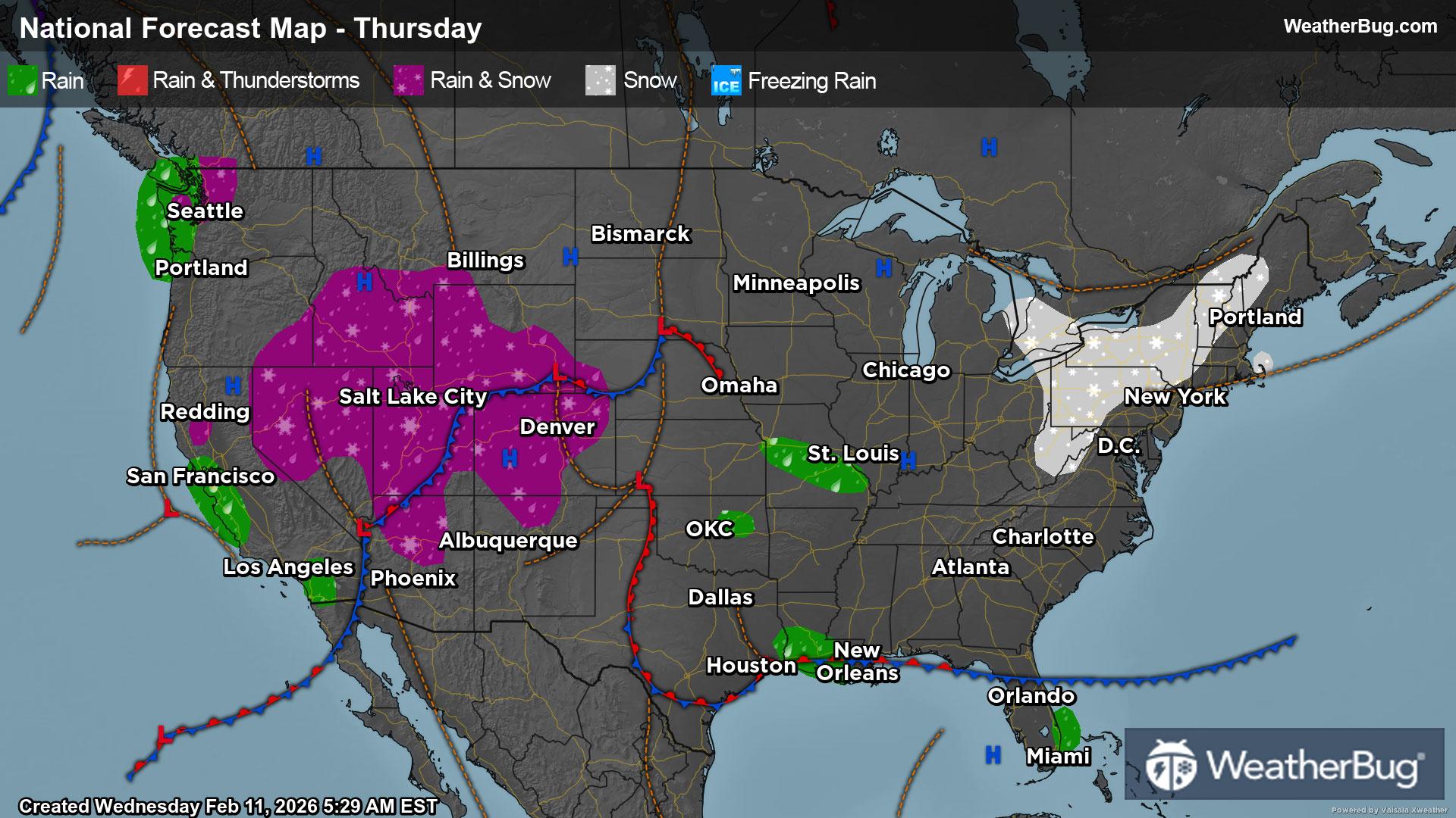 Thursday's Weather Outlook