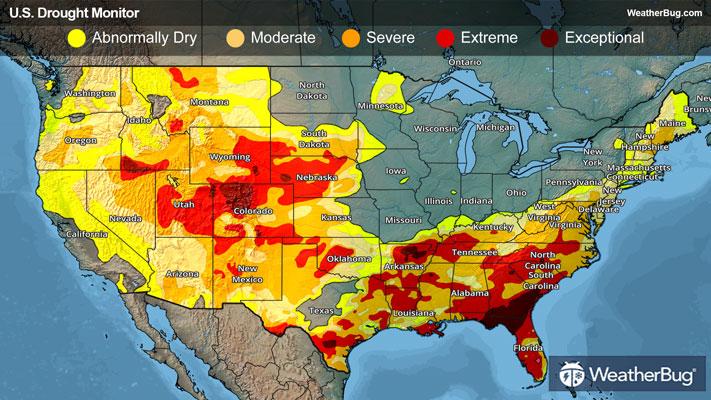 Weekly Drought Map for July 25th, 2024