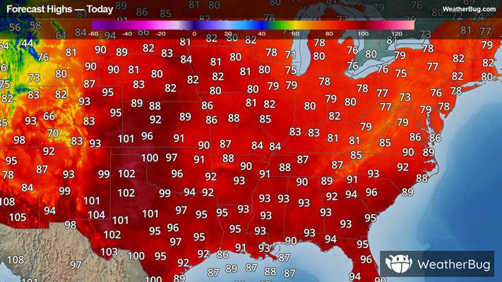 Today's High Temperatures