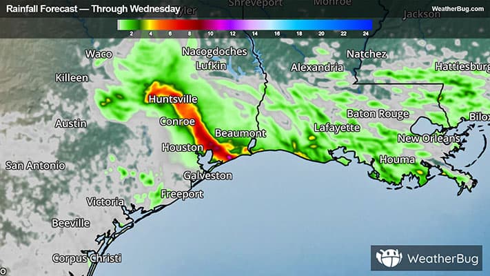 Rainfall Expected through Wednesday