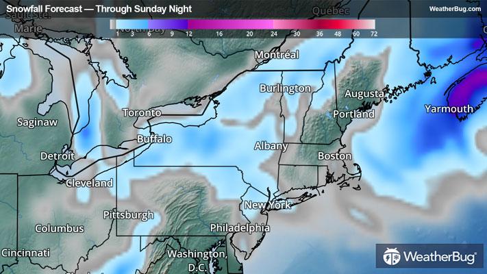 Forecast Snowfall Through Sunday Night