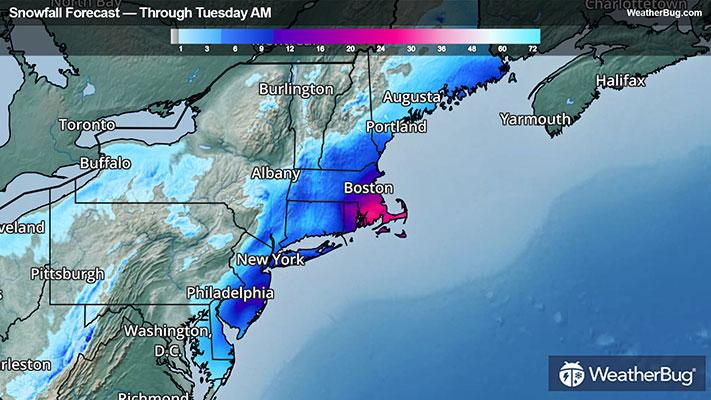 Snow Forecast through Tuesday Morning