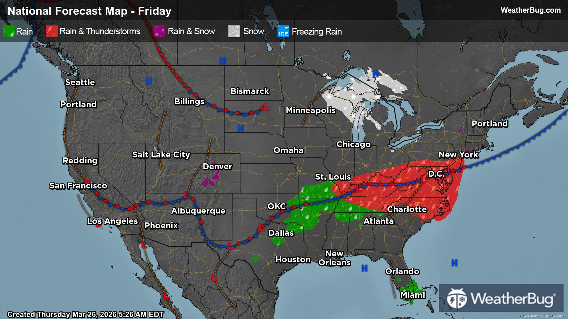 Friday's Weather Outlook
