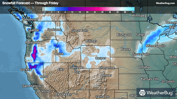 Snowfall Forecast Through Friday