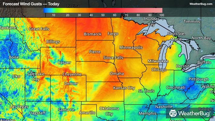Today's Forecast Wind Gusts