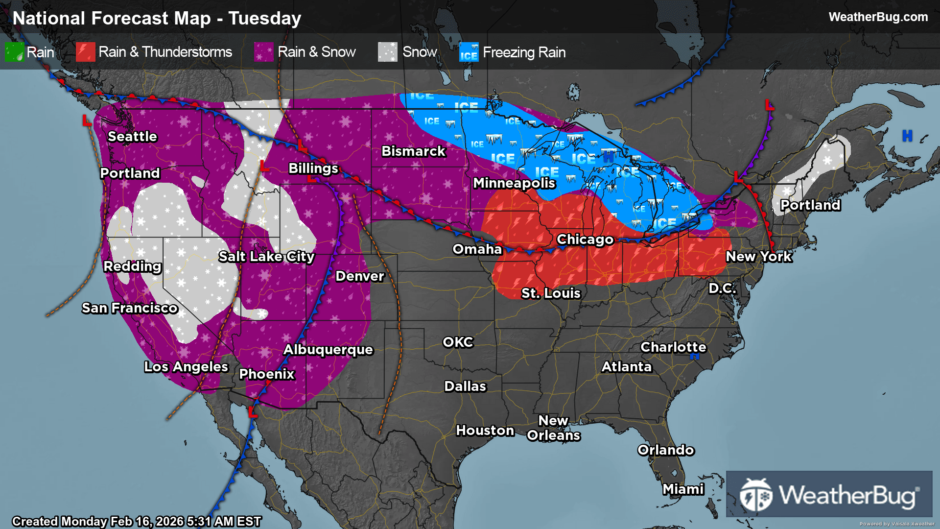 Tuesday's Weather Outlook