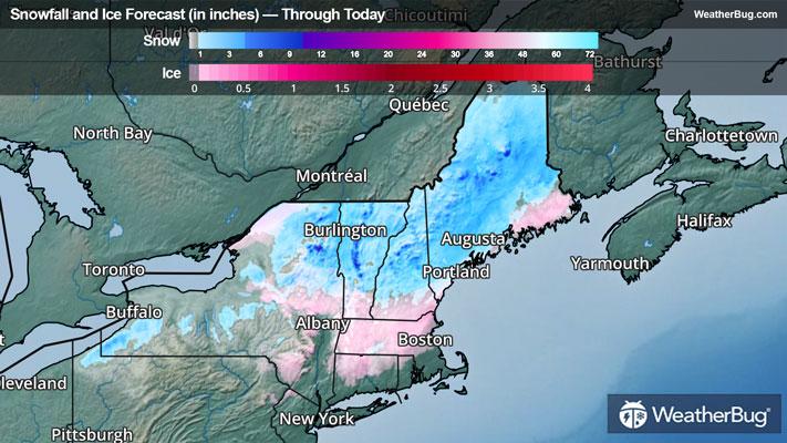 Snow and Ice Forecast through Wednesday
