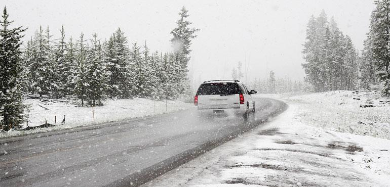 Vehicle driving in wintry conditions