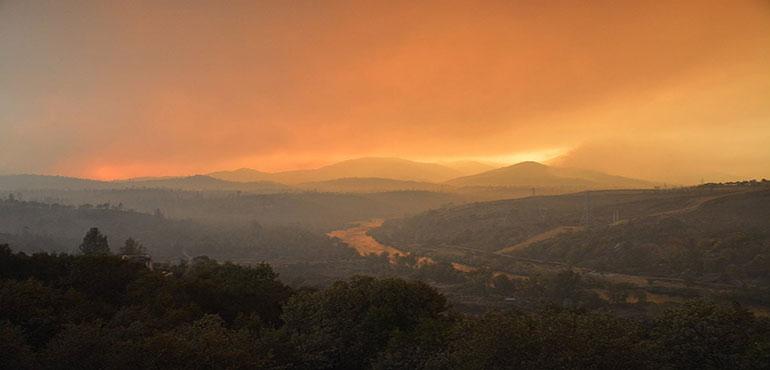 Carr Fire burning in Shasta County, California.
