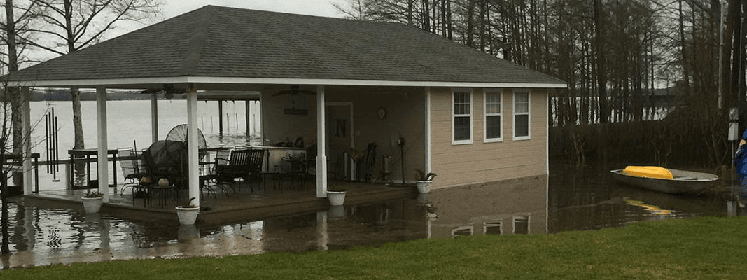 This house is flooded by the Cross Lake near Shreveport, La. Submitted by WeatherBug user Mary Nash on March 9, 2016.