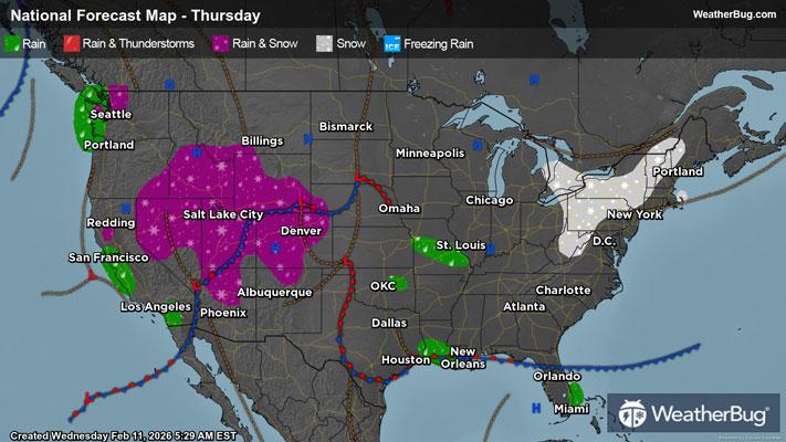 Thursday's Weather Outlook