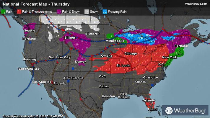 Thursday's Weather Outlook