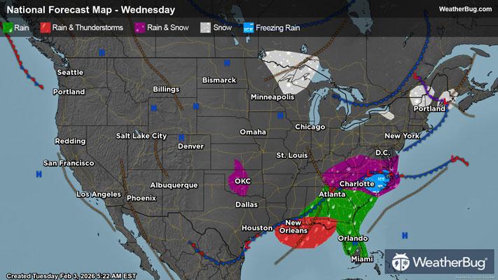 Wednesday's Weather Outlook