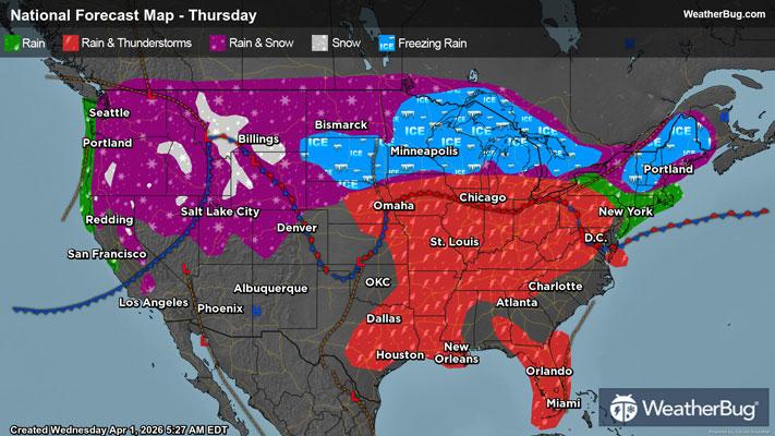 Thursday's Weather Outlook