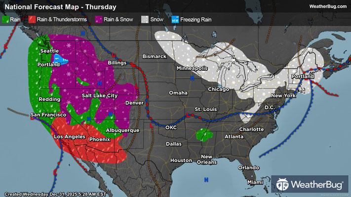 Thursday's Weather Outlook