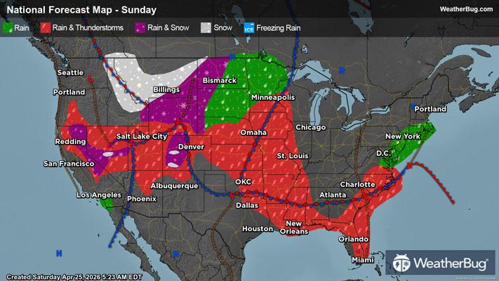 Sunday's Weather Outlook