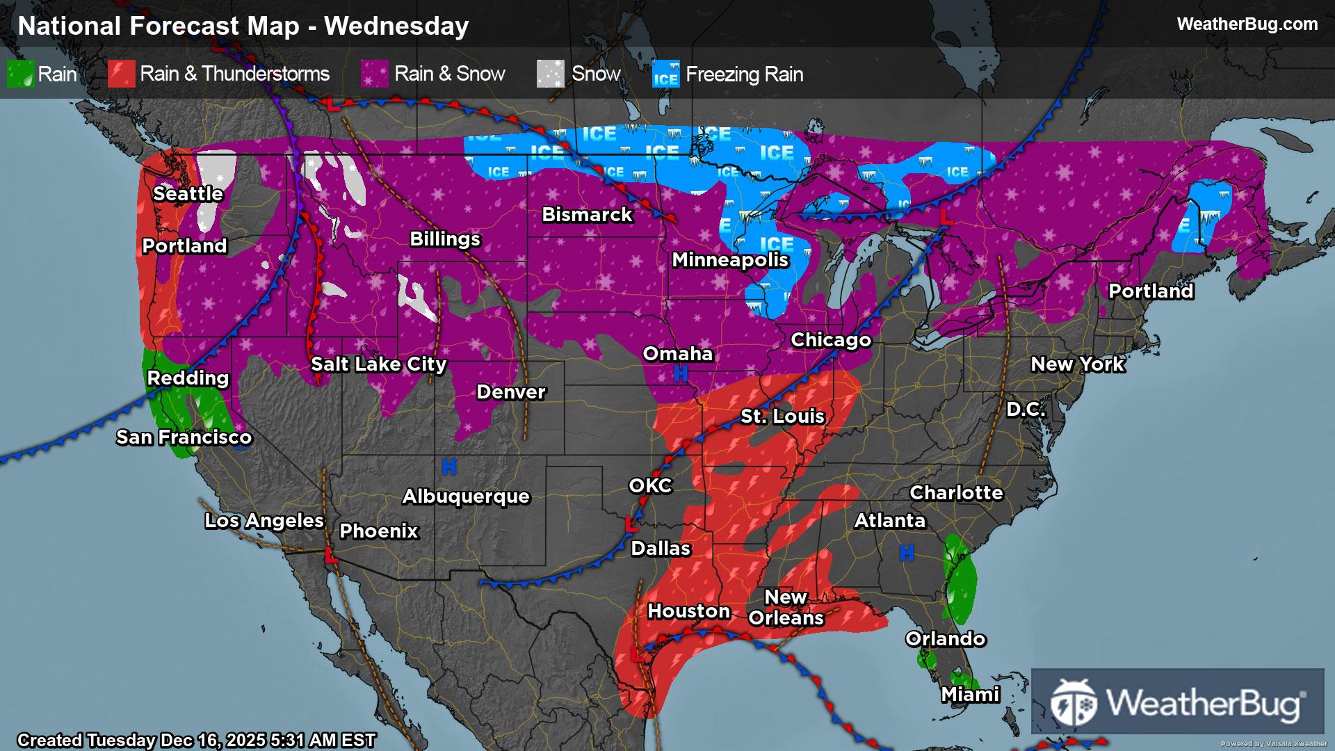 Wednesday's Weather Outlook