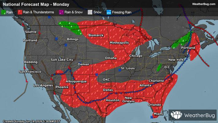 Monday's Weather Outlook