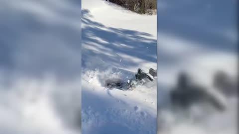 Snow Drifts Deep Enough for Diving