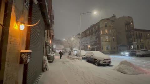 Blizzard Covers Streets of New York City