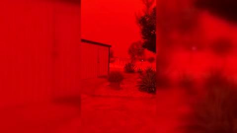 Sky Turns Red Ahead of Tropical Cyclone