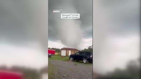 Backyard Tornado Caught on Camera