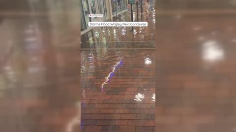 Chicago Storms Leave Wrigley Field Flooded