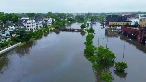 NJ Seaside Town Severely Flooded Following Heavy Rainstorm